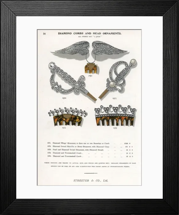 Framed Print : Diamond combs and head ornaments Framed Print : Diamond combs and head ornaments
