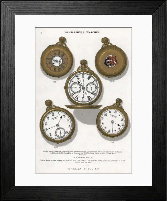 Framed Print : Gentlemens watch in 18-carat gold case Framed Print : Gentlemens watch in 18-carat gold case