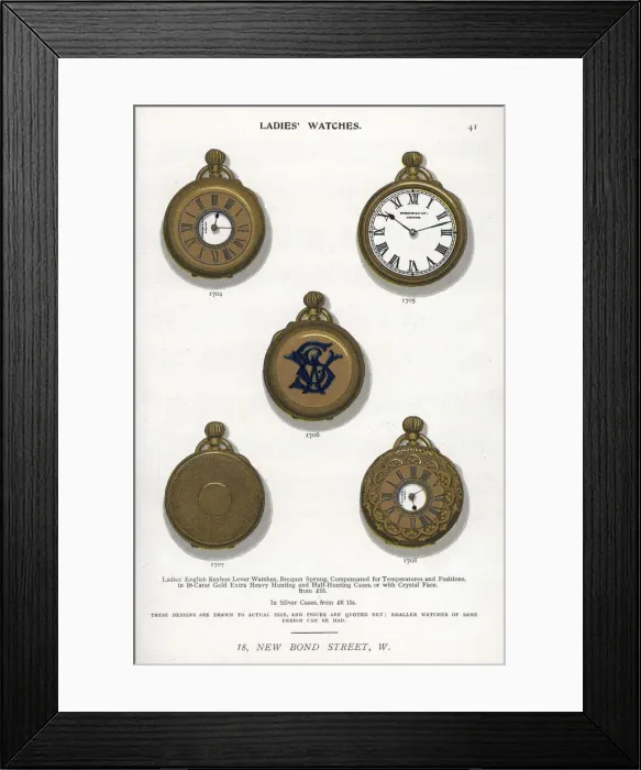 Framed Print : Ladies watch in 18-carat gold case Framed Print : Ladies watch in 18-carat gold case