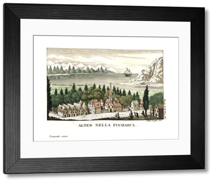 Framed Print : View of the town of Alta, Finnmark county, Norway