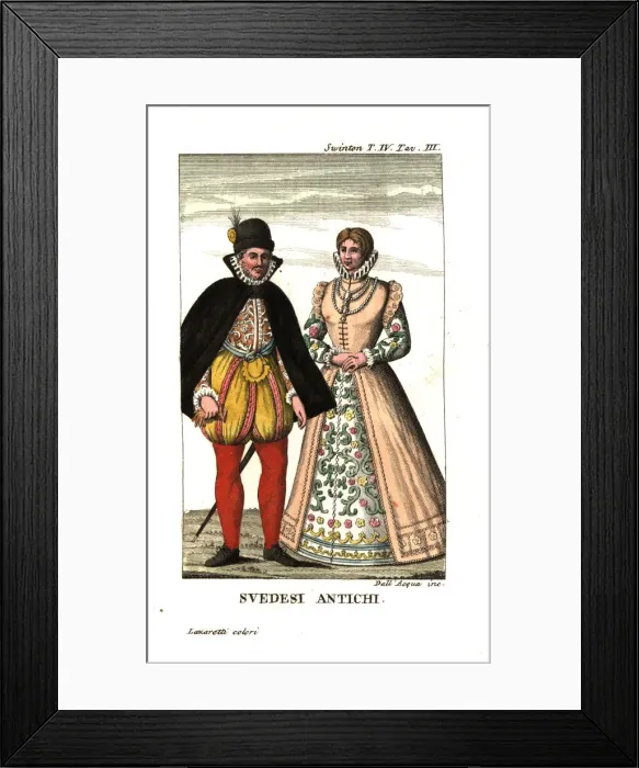 Framed Print : Costume of the Swedes in the 16th century Framed Print : Costume of the Swedes in the 16th century