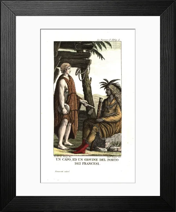 Framed Print : Costumes of a chief and a youth of the Tlingit Framed Print : Costumes of a chief and a youth of the Tlingit