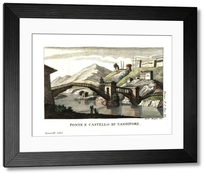 Framed Print : Castle and bridge in Wandipoor, Bhutan Framed Print : Castle and bridge in Wandipoor, Bhutan