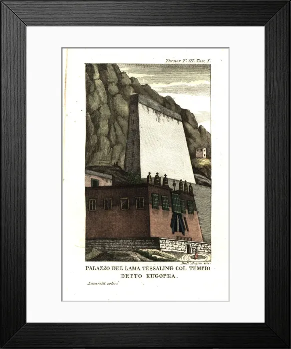 Framed Print : Dwelling of Tessaling Lama with the religious Framed Print : Dwelling of Tessaling Lama with the religious