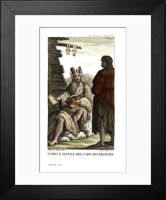 Framed Print : Costumes of a man and woman of the Tlingit nation, Alaska Framed Print : Costumes of a man and woman of the Tlingit nation, Alaska