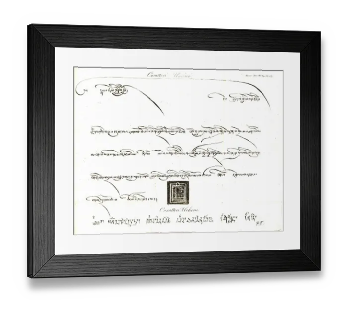 Framed Print : Specimens of the Umin and Uchen characters Framed Print : Specimens of the Umin and Uchen characters