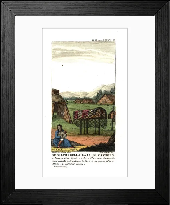 Framed Print : Tombs of the Tungusic natives of Chikhachyova