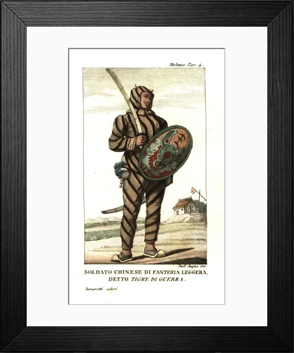 Framed Print : Chinese infantryman or Tiger of War. Chinese Framed Print : Chinese infantryman or Tiger of War. Chinese