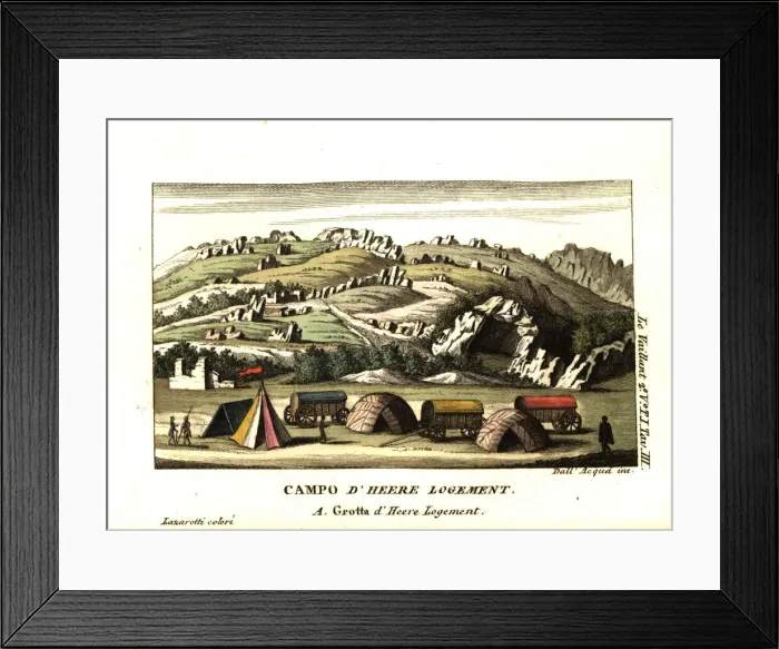 Framed Print : Francois Le Vaillants camp at Heere, Verloore Valley Framed Print : Francois Le Vaillants camp at Heere, Verloore Valley