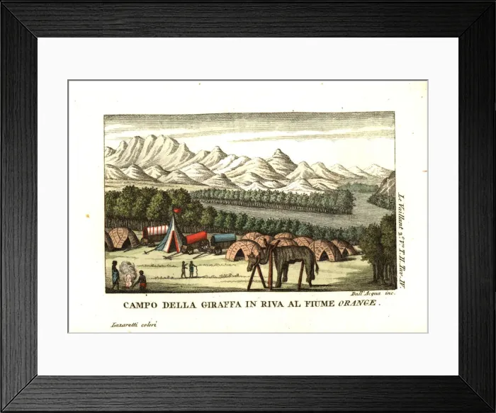 Framed Print : Le Vaillants camp on the banks of the Orange