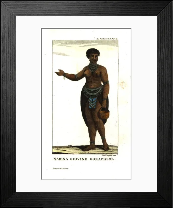 Framed Print : Narina, a young Gonaqua woman in the Kok s Framed Print : Narina, a young Gonaqua woman in the Kok s