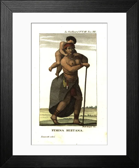 Framed Print : Woman and child of the San people, South Africa Framed Print : Woman and child of the San people, South Africa