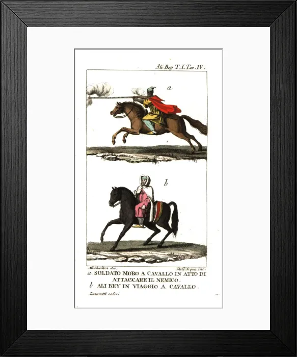 Framed Print : A Moroccan cavalry soldier and Ali Bey Framed Print : A Moroccan cavalry soldier and Ali Bey