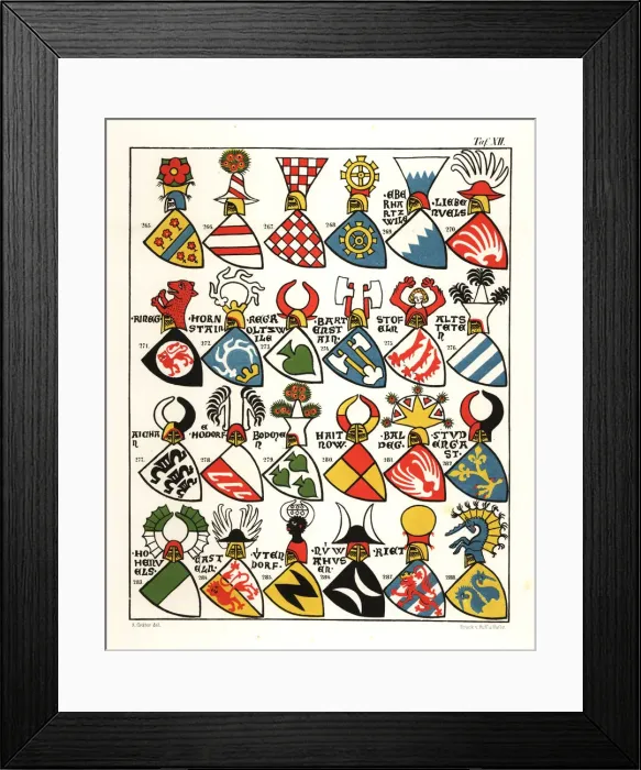 Framed Print : Swiss coats of arms, c. 1340 Framed Print : Swiss coats of arms, c. 1340