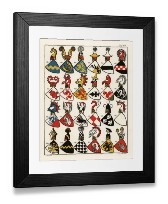 Framed Print : Swiss coats of arms, c. 1340 Framed Print : Swiss coats of arms, c. 1340