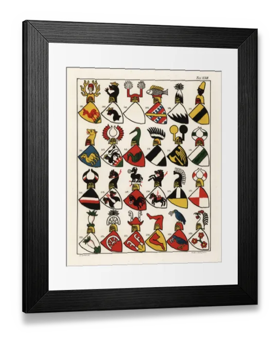 Framed Print : Swiss coats of arms, c. 1340 Framed Print : Swiss coats of arms, c. 1340