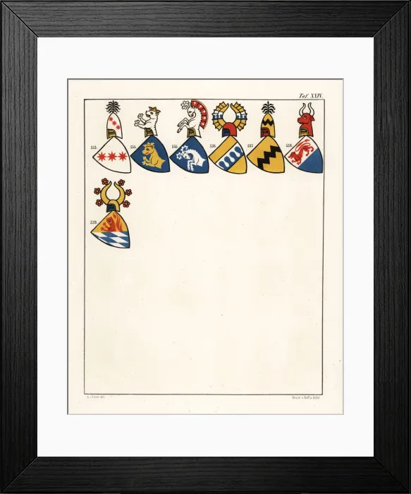 Framed Print : Swiss coats of arms, c. 1340 Framed Print : Swiss coats of arms, c. 1340
