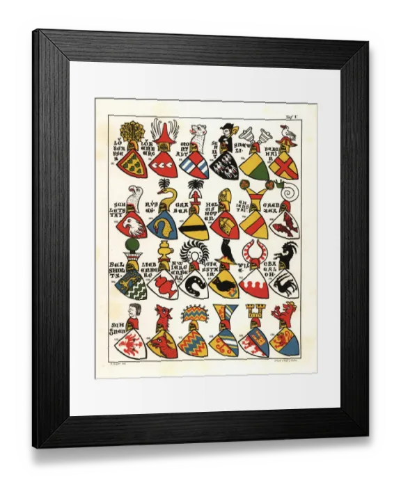Framed Print : Swiss coats of arms, c. 1340 Framed Print : Swiss coats of arms, c. 1340