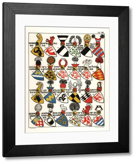 Framed Print : Swiss coats of arms, c. 1340 Framed Print : Swiss coats of arms, c. 1340