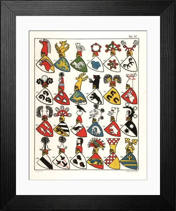 Framed Print : Swiss coats of arms, c. 1340 Framed Print : Swiss coats of arms, c. 1340