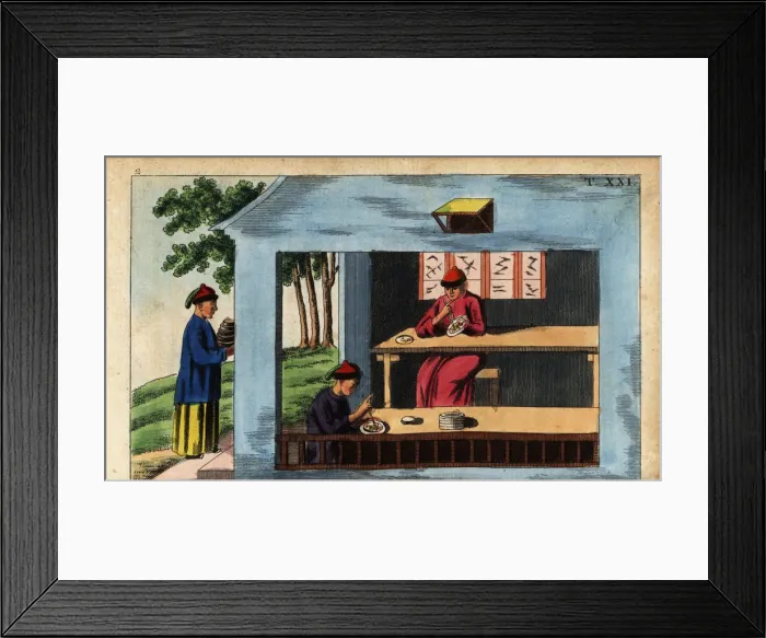 Framed Print : Chinese artists painting porcelain plates Framed Print : Chinese artists painting porcelain plates