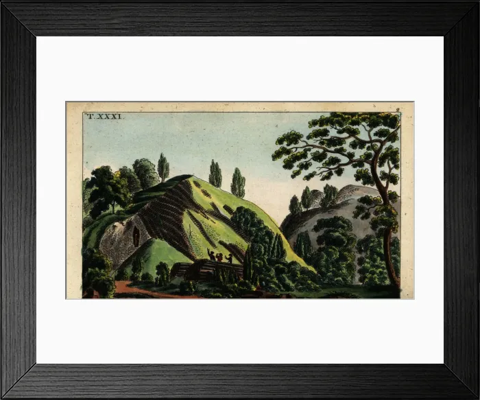 Framed Print : Basalt columns on a mountainside in Westphalia, Germany Framed Print : Basalt columns on a mountainside in Westphalia, Germany