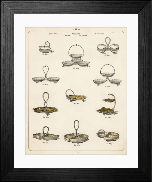 Framed Print : Jelly stands and servers Framed Print : Jelly stands and servers