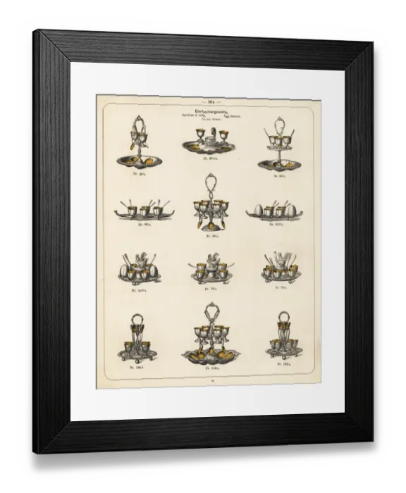 Framed Print : Egg cups and egg frames Framed Print : Egg cups and egg frames