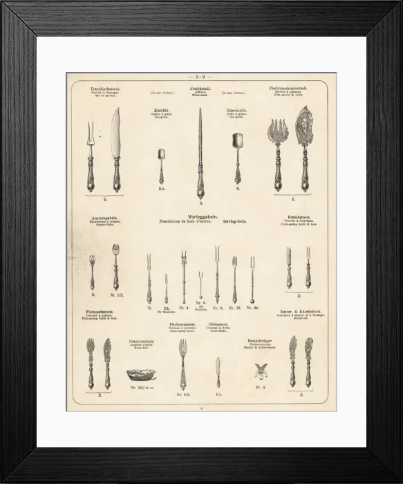 Framed Print : Serving forks and knives Framed Print : Serving forks and knives