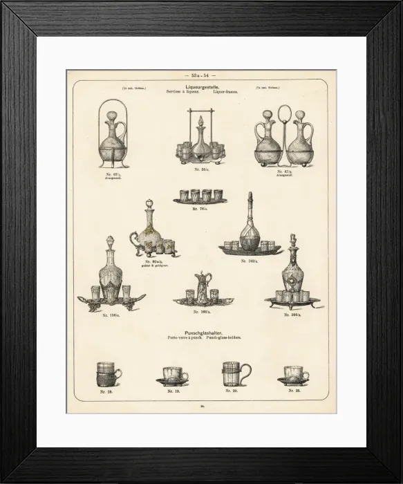 Framed Print : Liquor frame and punch-glass holder Framed Print : Liquor frame and punch-glass holder