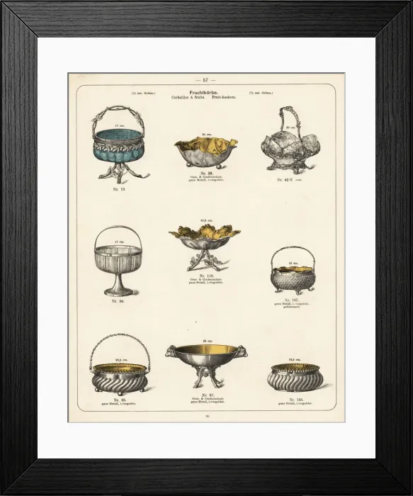 Framed Print : Metal fruit baskets Framed Print : Metal fruit baskets