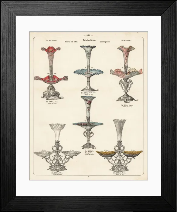 Framed Print : Metal and glass centerpiece for the table Framed Print : Metal and glass centerpiece for the table