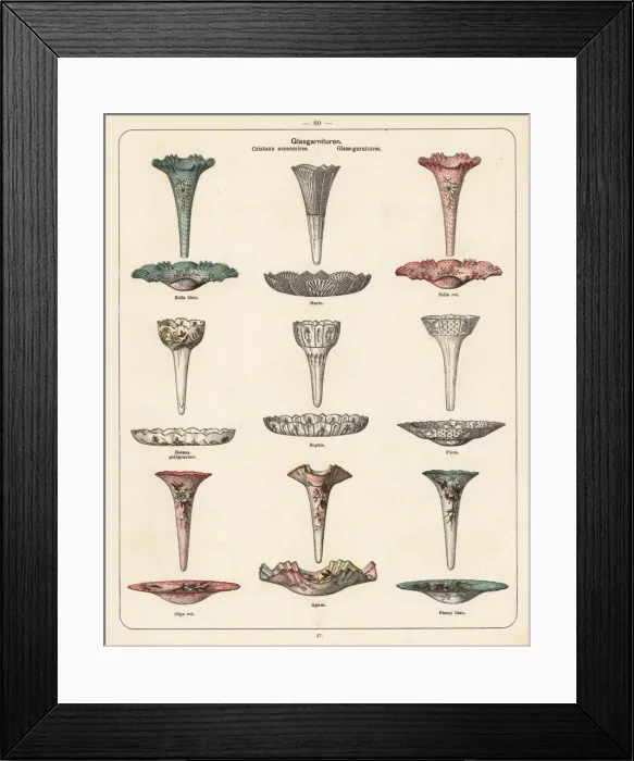 Framed Print : Crystal garnitures and dishes Framed Print : Crystal garnitures and dishes