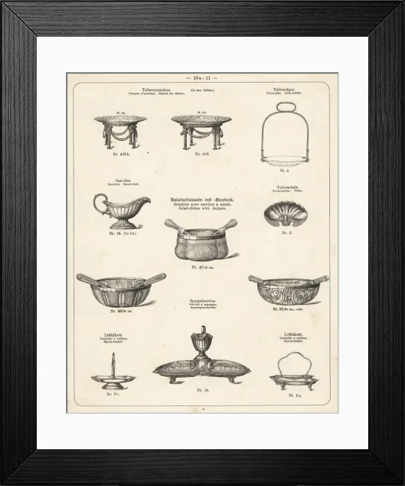 Framed Print : Plate stand, spoon basket, salad dish, sauce boat, etc Framed Print : Plate stand, spoon basket, salad dish, sauce boat, etc