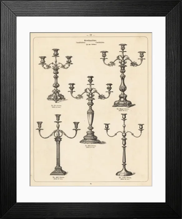 Framed Print : Candlelabra and candlesticks Framed Print : Candlelabra and candlesticks