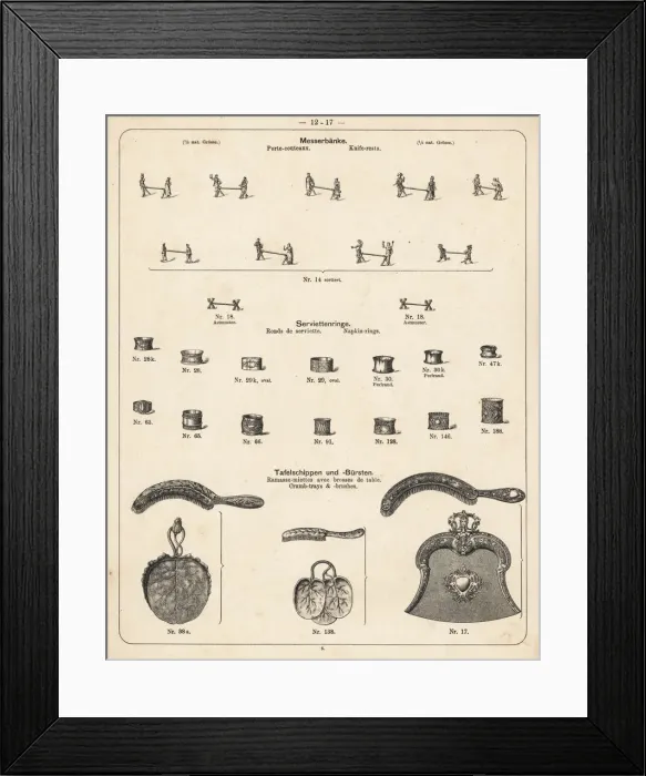 Framed Print : Knife-rests, napkin rings, crumb trays, etc Framed Print : Knife-rests, napkin rings, crumb trays, etc