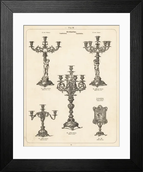 Framed Print : Candlelabra and candlesticks Framed Print : Candlelabra and candlesticks