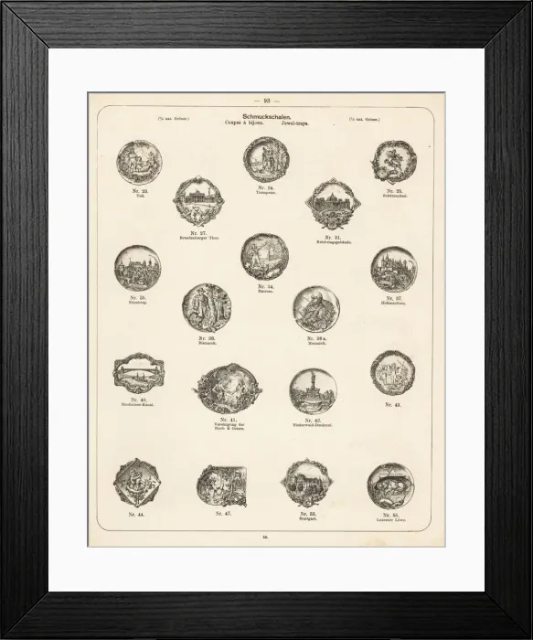 Framed Print : Engraved decorative jewel trays Framed Print : Engraved decorative jewel trays