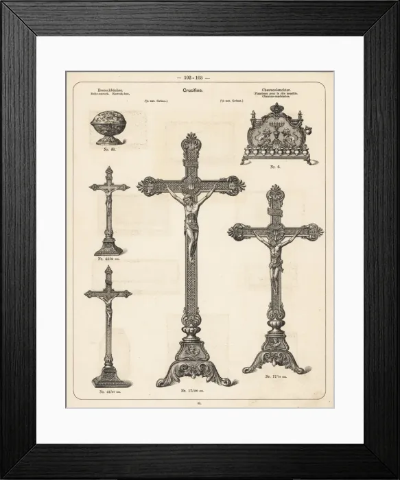 Framed Print : Crucifix and candlelabra Framed Print : Crucifix and candlelabra