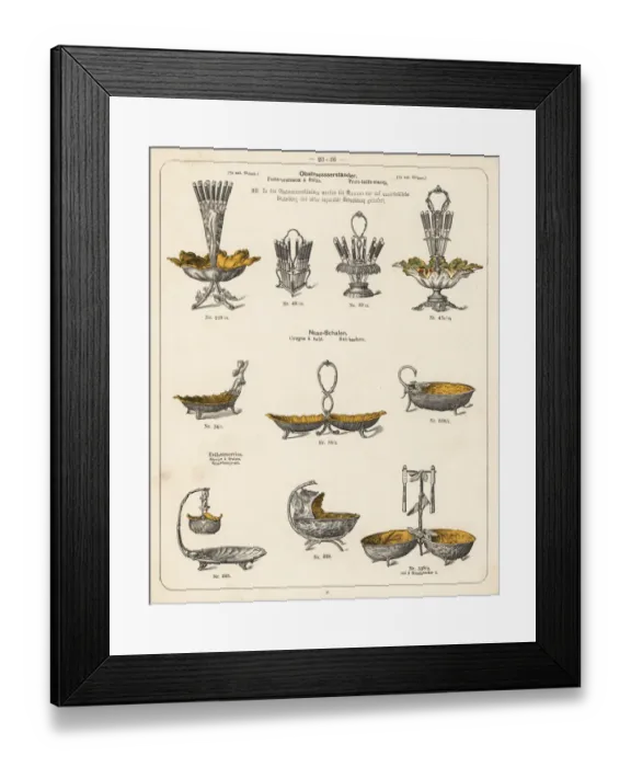 Framed Print : Fruit knife stand, nut basket, strawberry set, etc Framed Print : Fruit knife stand, nut basket, strawberry set, etc