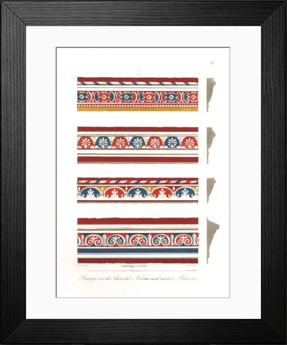 Framed Print : Painted cornices from the Casa del Narciso, Pompeii Framed Print : Painted cornices from the Casa del Narciso, Pompeii
