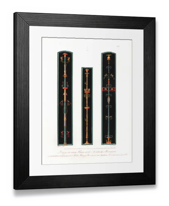 Framed Print : Wall paintings of candlelabra from a house Framed Print : Wall paintings of candlelabra from a house