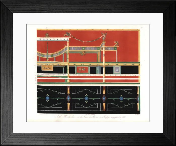 Framed Print : Wall painting from the House of the Black Wall, Pompeii Framed Print : Wall painting from the House of the Black Wall, Pompeii