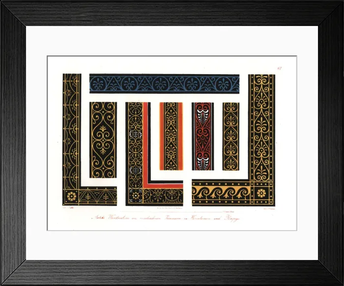Framed Print : Antique wall paintings from rooms in Herculaneum and Pompeii Framed Print : Antique wall paintings from rooms in Herculaneum and Pompeii