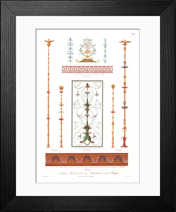 Framed Print : Antique wall paintings from Pompeii and Herculaneum Framed Print : Antique wall paintings from Pompeii and Herculaneum