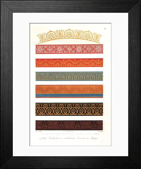 Framed Print : Antique wall paintings from rooms in Pompeii Framed Print : Antique wall paintings from rooms in Pompeii