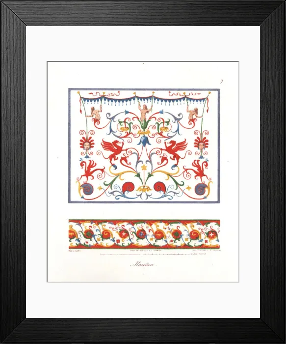 Framed Print : Wall paintings from Mantua, Italy, 15th century Framed Print : Wall paintings from Mantua, Italy, 15th century