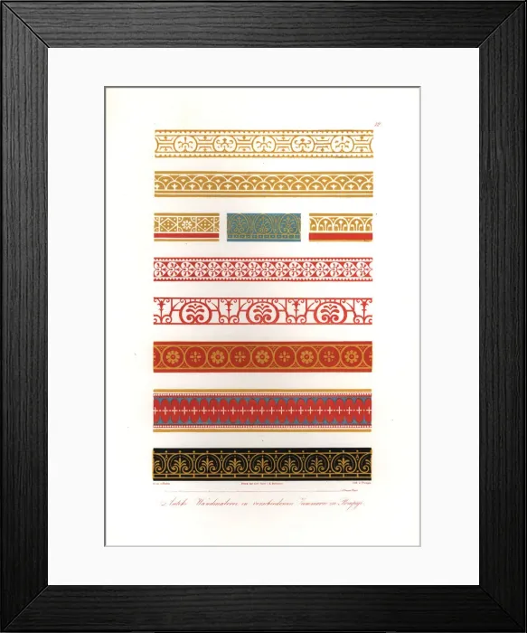 Framed Print : Antique wall paintings from different rooms in Pompeii