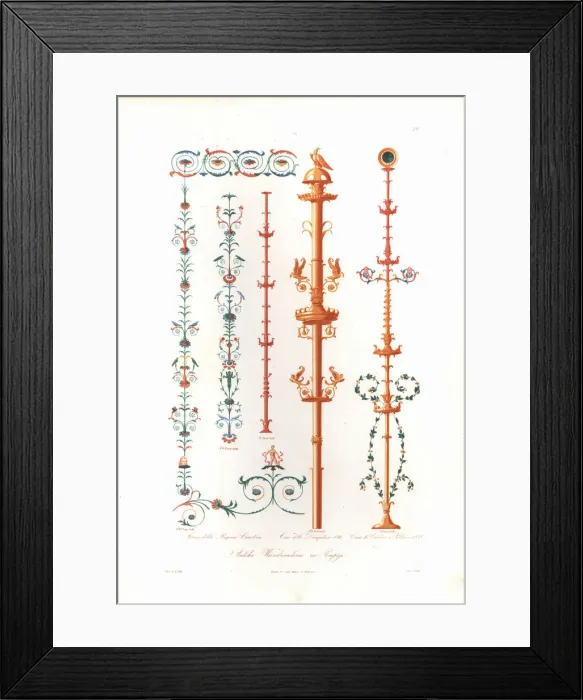 Framed Print : Antique wall paintings in Pompeii