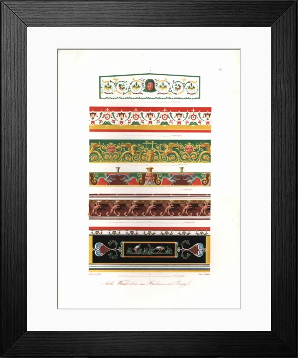 Framed Print : Antique wall paintings from Herculaneum and Pompeii Framed Print : Antique wall paintings from Herculaneum and Pompeii